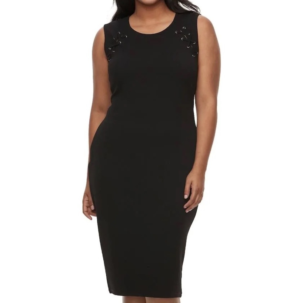Almost Famous Black Bodycon Pearl Detail Dress Juniors Size XL Homecoming